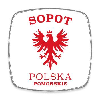 SOPOT Zoppot Polen Polska Poland - Square fridge magnet - white - Front