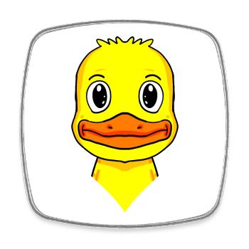 Canard - Magnet carré - blanc - Devant