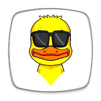 Canard cool avec lunettes de soleil - Magnet carré - blanc - Devant