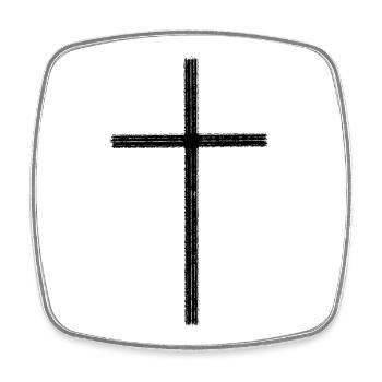Jesus Christus Kreuz Ostern - Viereckiger Kühlschrankmagnet - Weiß - Vorne