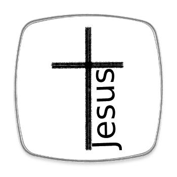 Jesus Christus Kreuz Ostern - Viereckiger Kühlschrankmagnet - Weiß - Vorne