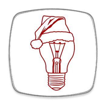 Weihnachtslicht - Viereckiger Kühlschrankmagnet - Weiß - Vorne