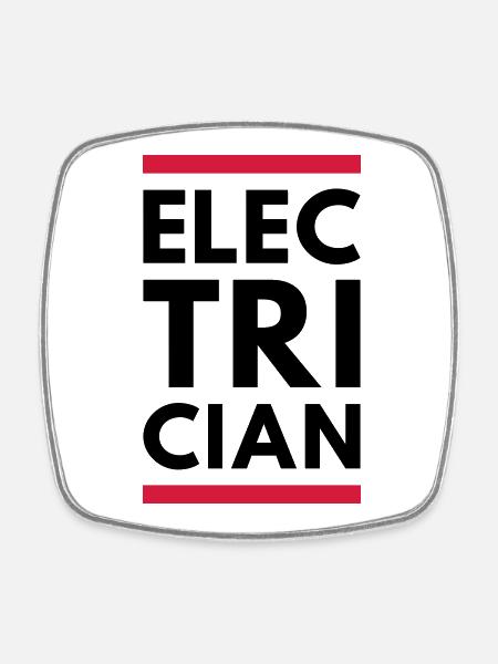 Electrician (two lines) - Square fridge magnet - white