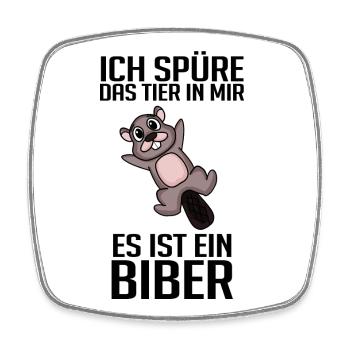 Biber Nagetier Zoo Geschenk - Viereckiger Kühlschrankmagnet - Weiß - Vorne