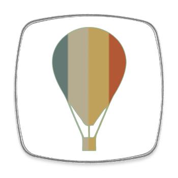 Heißluftballon - Viereckiger Kühlschrankmagnet - Weiß - Vorne