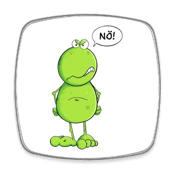 Lustiger Nö Frosch I Nein Statement - Viereckiger Kühlschrankmagnet - Weiß - Vorne