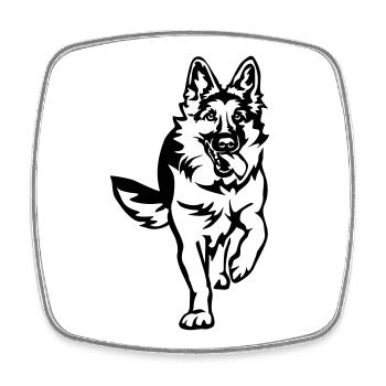 Deutscher Schäferhund - Viereckiger Kühlschrankmagnet - Weiß - Vorne