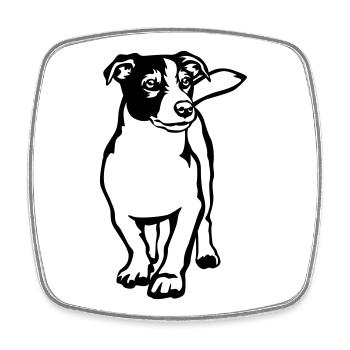 Jack Russell Terrier - Square fridge magnet - white - Front