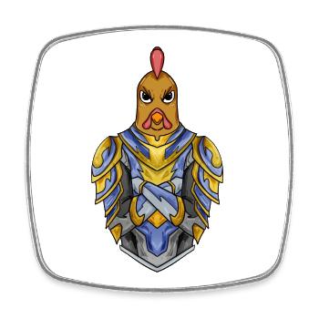 Knight Chicken avec Armor Crusader - Magnet carré - blanc - Devant
