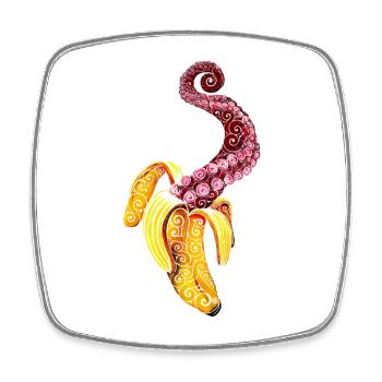 Wirbelnde Mutant-Banane - Viereckiger Kühlschrankmagnet - Weiß - Vorne