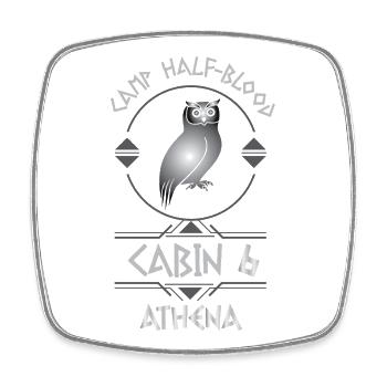 Cabin #6 in Camp Half Blood, Child of Athena - Square fridge magnet - white - Front