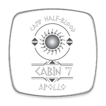 Cabin #7 in Camp Half Blood, Child of Apollo - Square fridge magnet - white - Front