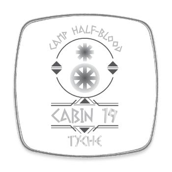 Cabin #19 in Camp Half Blood, Child of Tyche - Square fridge magnet - white - Front