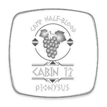 Cabin #12 in Camp Half Blood, Child of Dyonisus - Square fridge magnet - white - Front