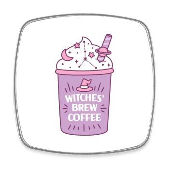 Witches Brew Coffee Astrology Funny - Square fridge magnet - white - Front