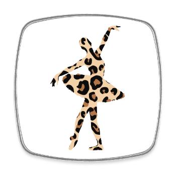 Ballerina Leopard Ballet Dancer Cadeau - Magnet carré - blanc - Devant