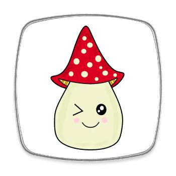 Toadstool, mushroom in the woods gift - Square fridge magnet - white - Front