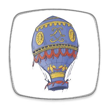 Montgolfière - Magnet carré - blanc - Devant