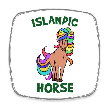 Poneys islandais disant chevaux islandais fan de chevaux - Magnet carré - blanc - Devant