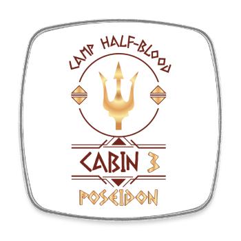 Cabin #3 in Camp Half Blood, Child of Poseidon - Square fridge magnet - white - Front