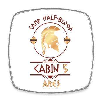 Cabin #5 in Camp Half Blood, Child of Ares - Square fridge magnet - white - Front