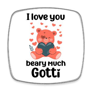 Liebe dich Gotti Taufpatin Schweiz Patentante - Viereckiger Kühlschrankmagnet - Weiß - Vorne