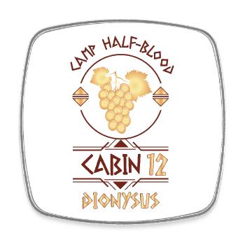 Cabin #12 in Camp Half Blood, Child of Dionysus - Square fridge magnet - white - Front