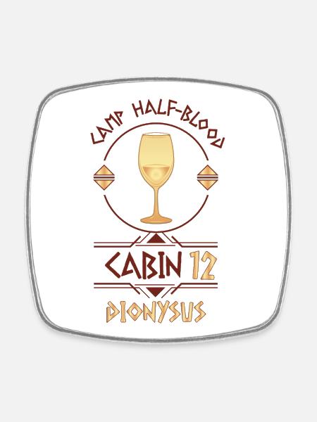 Cabin #12 in Camp Half Blood, Child of Dionysus - Square fridge magnet - white