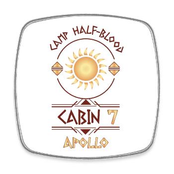 Cabin #7 in Camp Half Blood, Child of Apollo - Square fridge magnet - white - Front