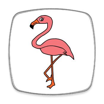 Flamingos Bird Bird Animals Gift - Square fridge magnet - white - Front