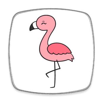 Flamingo - Square fridge magnet - white - Front