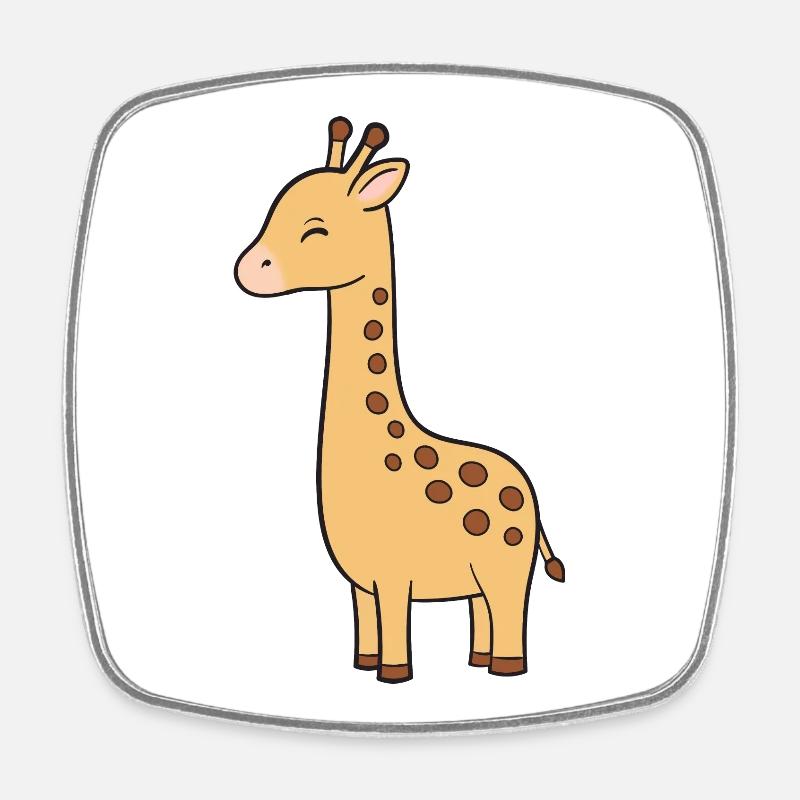 Girafe - Magnet carré - blanc