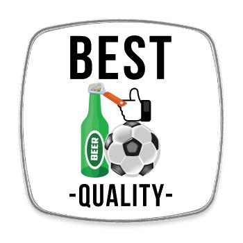 Football and beer Best quality - Square fridge magnet - white - Front