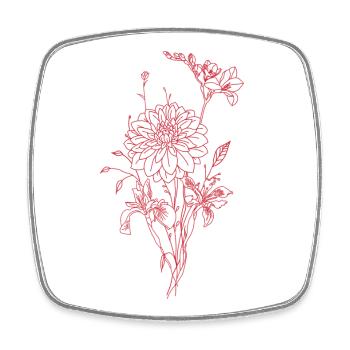 Type de fleur - Magnet carré - blanc - Devant