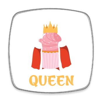 Cupcake Queen – Königin mit Krone Design - Viereckiger Kühlschrankmagnet - Weiß - Vorne