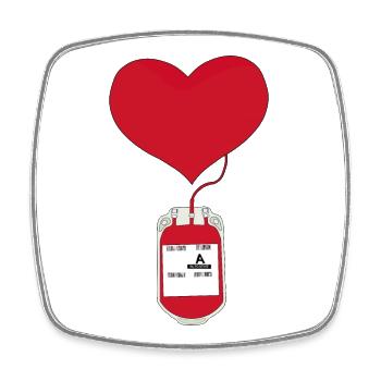 Donating blood is an act of love - Square fridge magnet - white - Front
