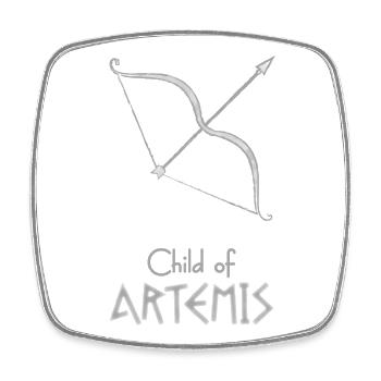 Child of Artemis – Percy Jackson inspired design - Square fridge magnet - white - Front