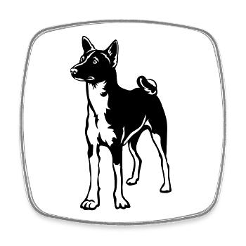 Basenji - Viereckiger Kühlschrankmagnet - Weiß - Vorne
