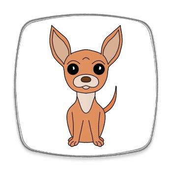 Dog Cartoon Amazing Fawn Chihuahua - Square fridge magnet - white - Front
