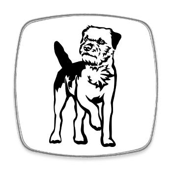 Border Terriers - Magnet carré - blanc - Devant