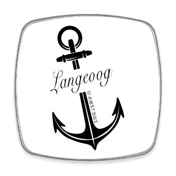 Langeoog - Viereckiger Kühlschrankmagnet - Weiß - Vorne