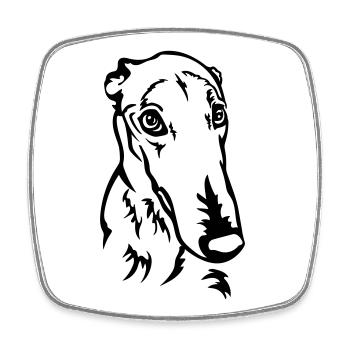 Greyhound Head - Square fridge magnet - white - Front
