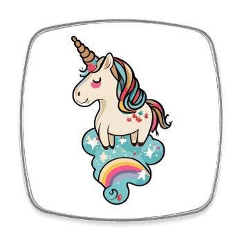 Pastel Unicorn Rainbow Dream - Square fridge magnet - white - Front