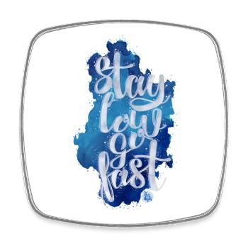 Stay low - Square fridge magnet - white - Front