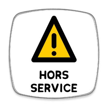 HORS SERVICE. PANNEAU. DANGER. HUMOUR. DRÔLE - Magnet carré - blanc - Devant