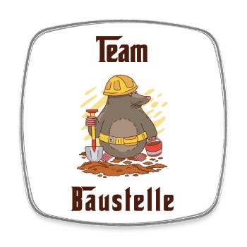 Team Baustelle - Viereckiger Kühlschrankmagnet - Weiß - Vorne