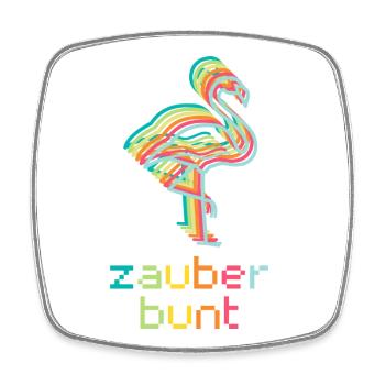 Zauberbunt - Flamingo - Wortschätze - Viereckiger Kühlschrankmagnet - Weiß - Vorne