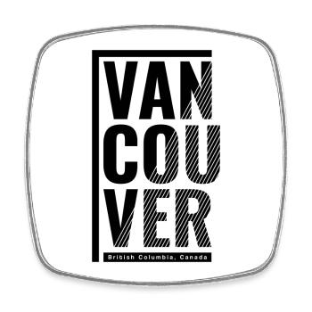 Vancouver Graphic with Stripes and Label - Square fridge magnet - white - Front
