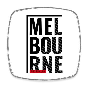 Melbourne Australia Typography Design - Square fridge magnet - white - Front