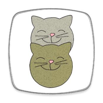 katzen zwillinge - Viereckiger Kühlschrankmagnet - Weiß - Vorne